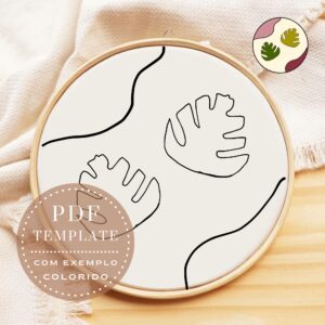 Risco para bordado livre Punch Needle costela de adão