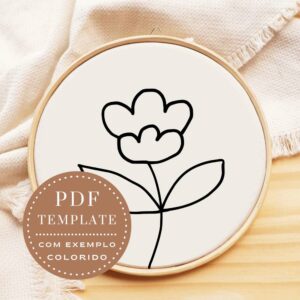 Risco para bordado livre Punch Needle Floral PDF