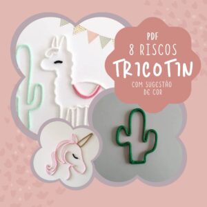 Pacote com 8 riscos para tricotin desenhos variados