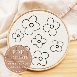 Risco para bordado livre Punch Needle Floral PDF